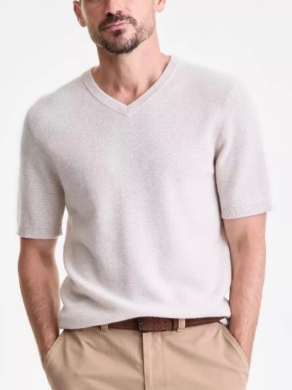 Club Room Mens Cashmere Tee Sweater T-Shirt,  Large, NWT